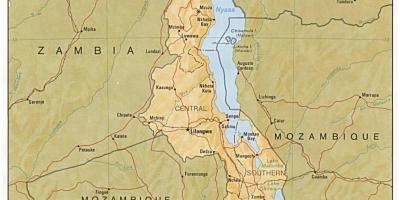 Il lago Malawi sulla mappa