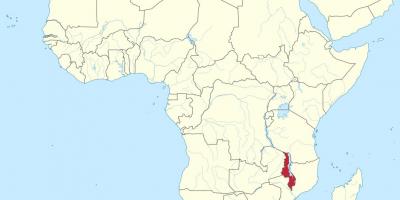 Mappa di africa Malawi che mostrano
